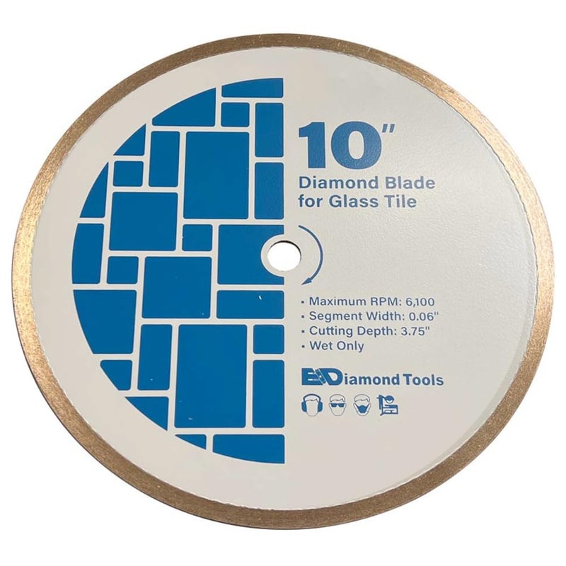 EDiamondTools 10" Diamond Saw Blades for Glass Mosaic, 5/8" Arbor - Image 3